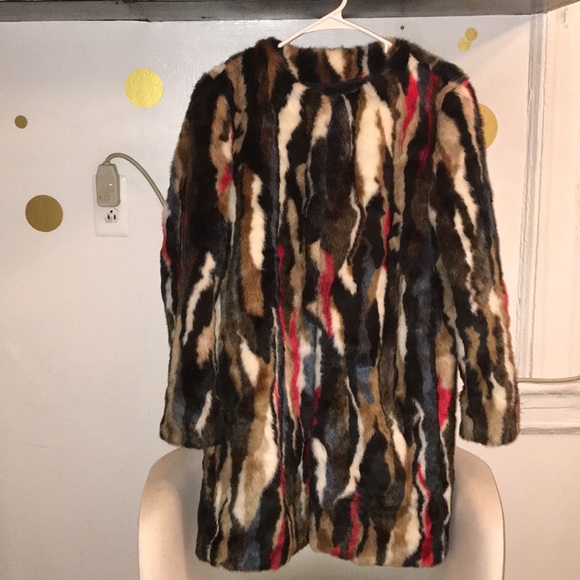 colored faux fur coat zara